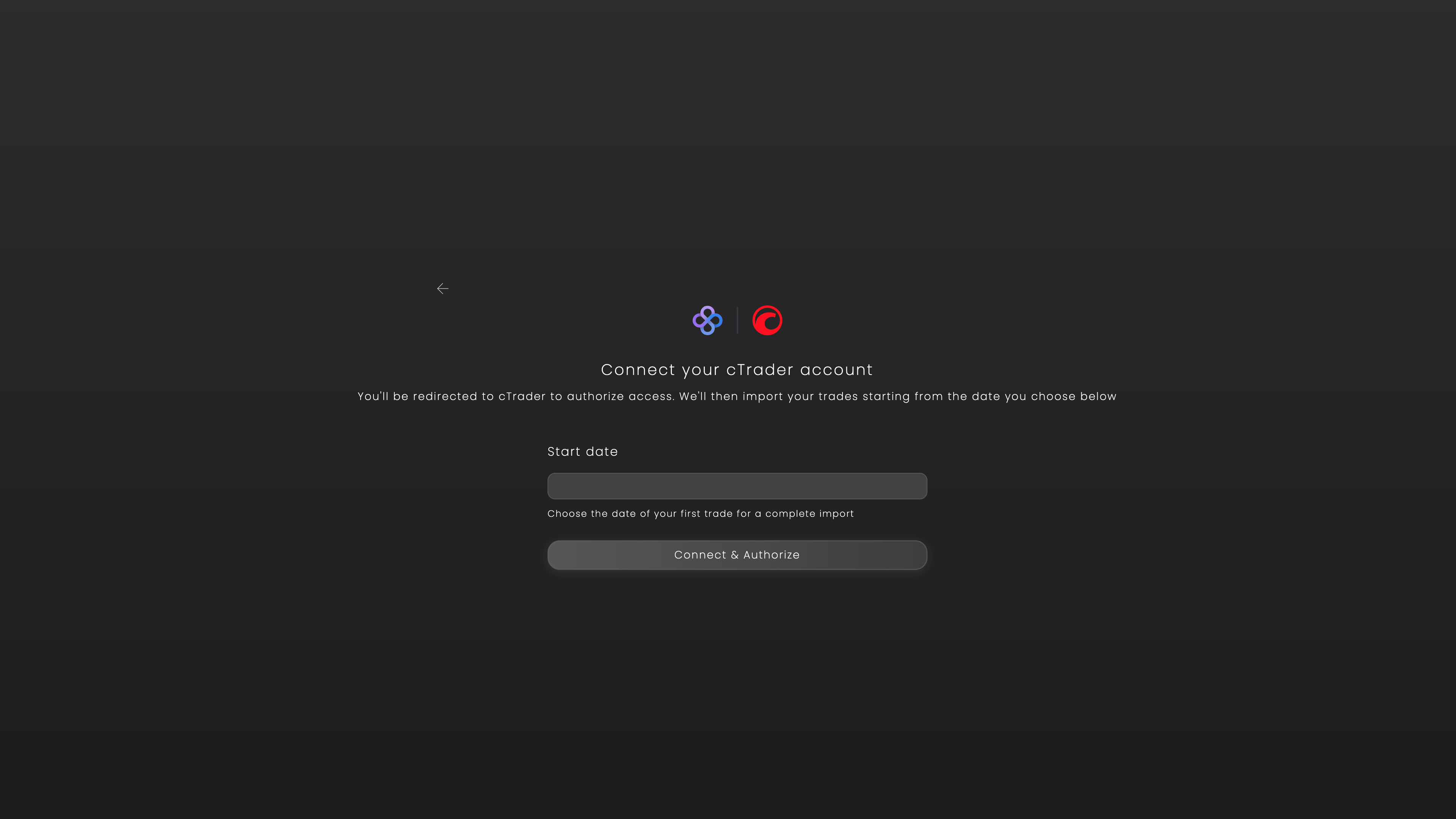 Choose start date for trading history