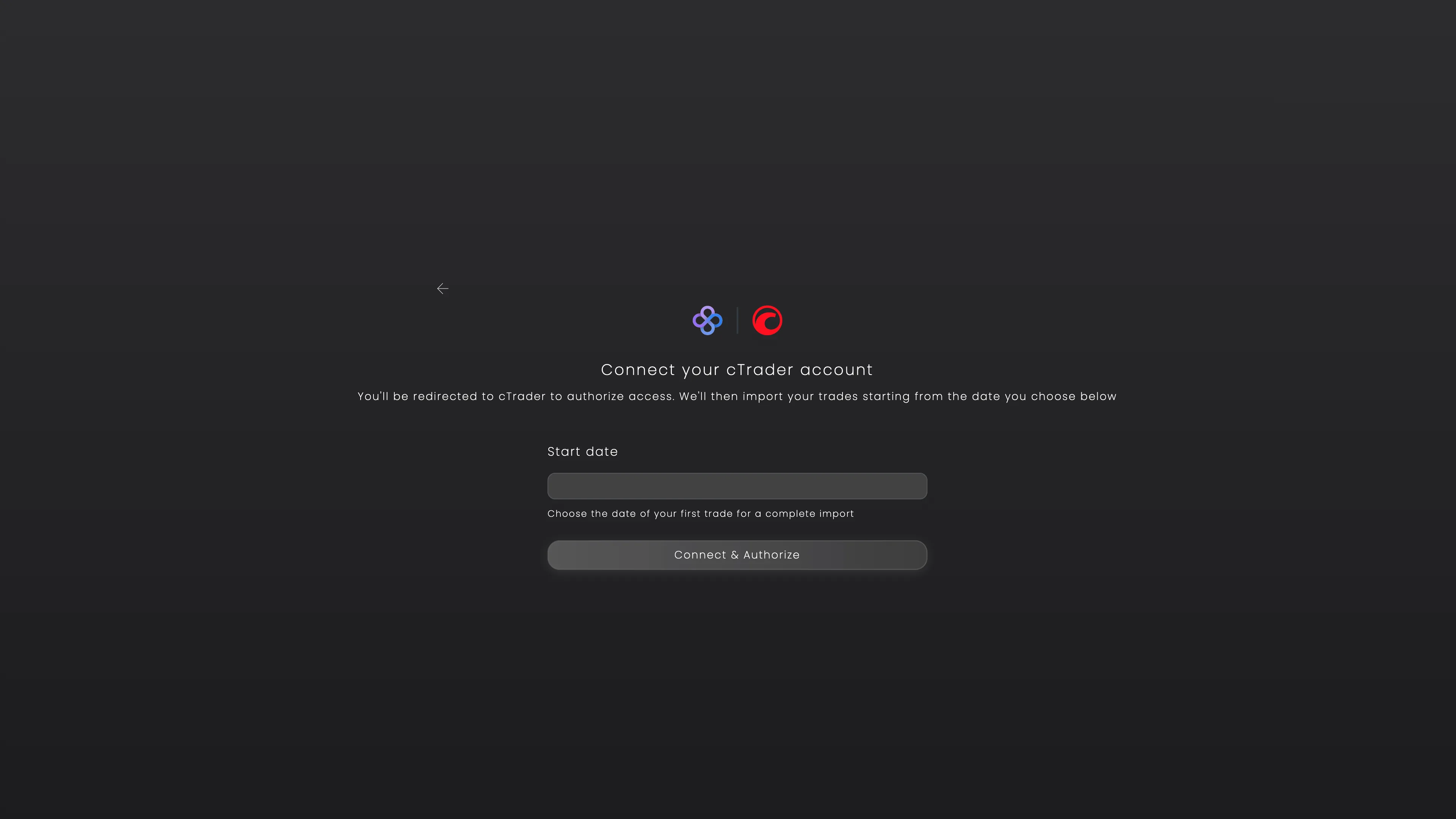 Choose start date for trading history