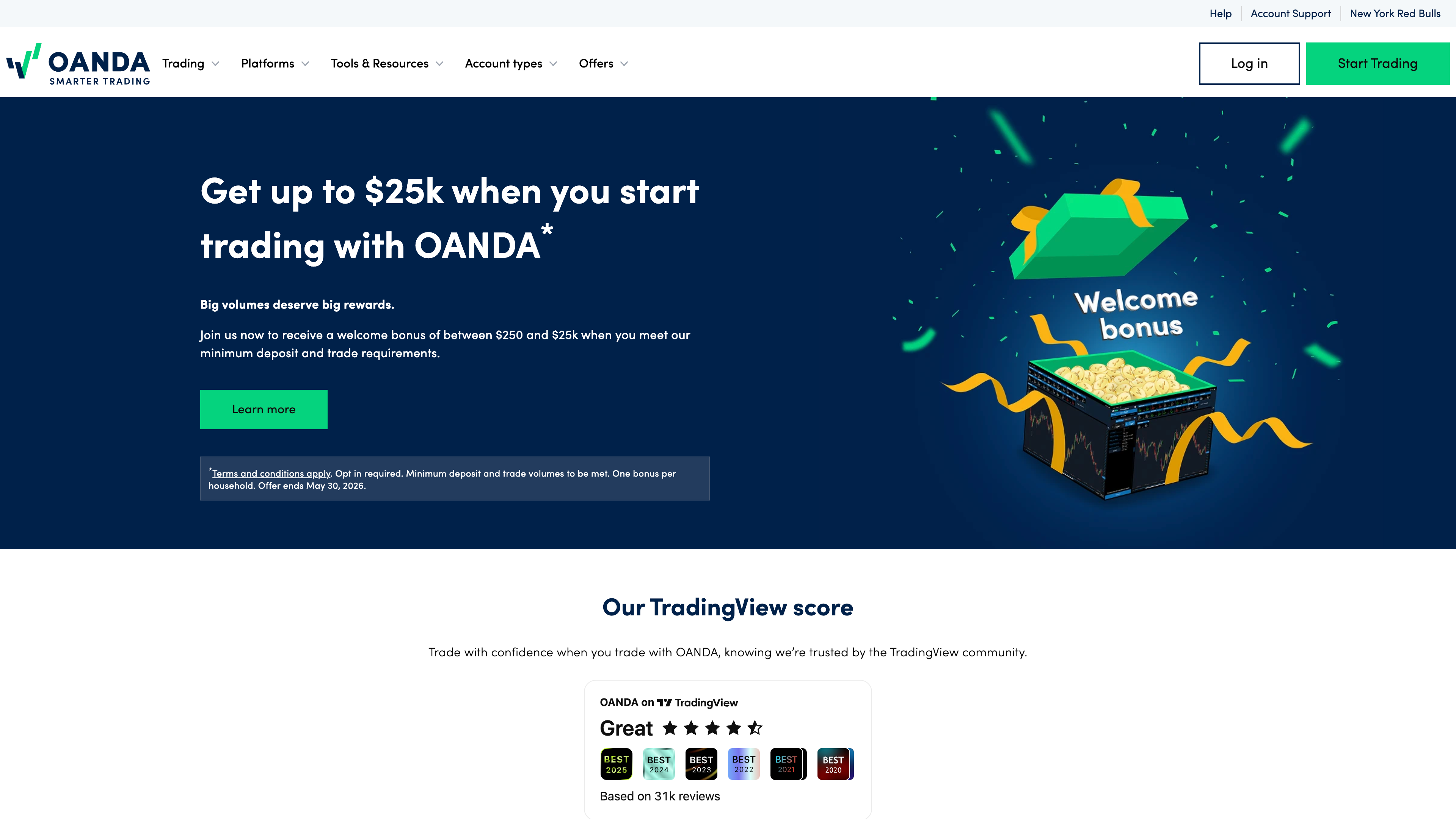 OANDA homepage